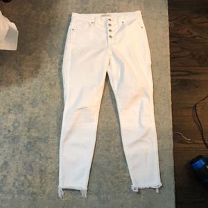 Madewell “10 high skinny crop white jeans